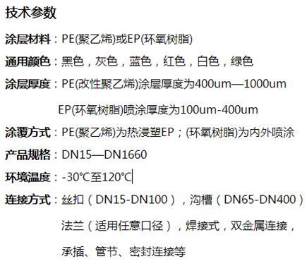 荆门外PE内EP涂塑钢管技术参数